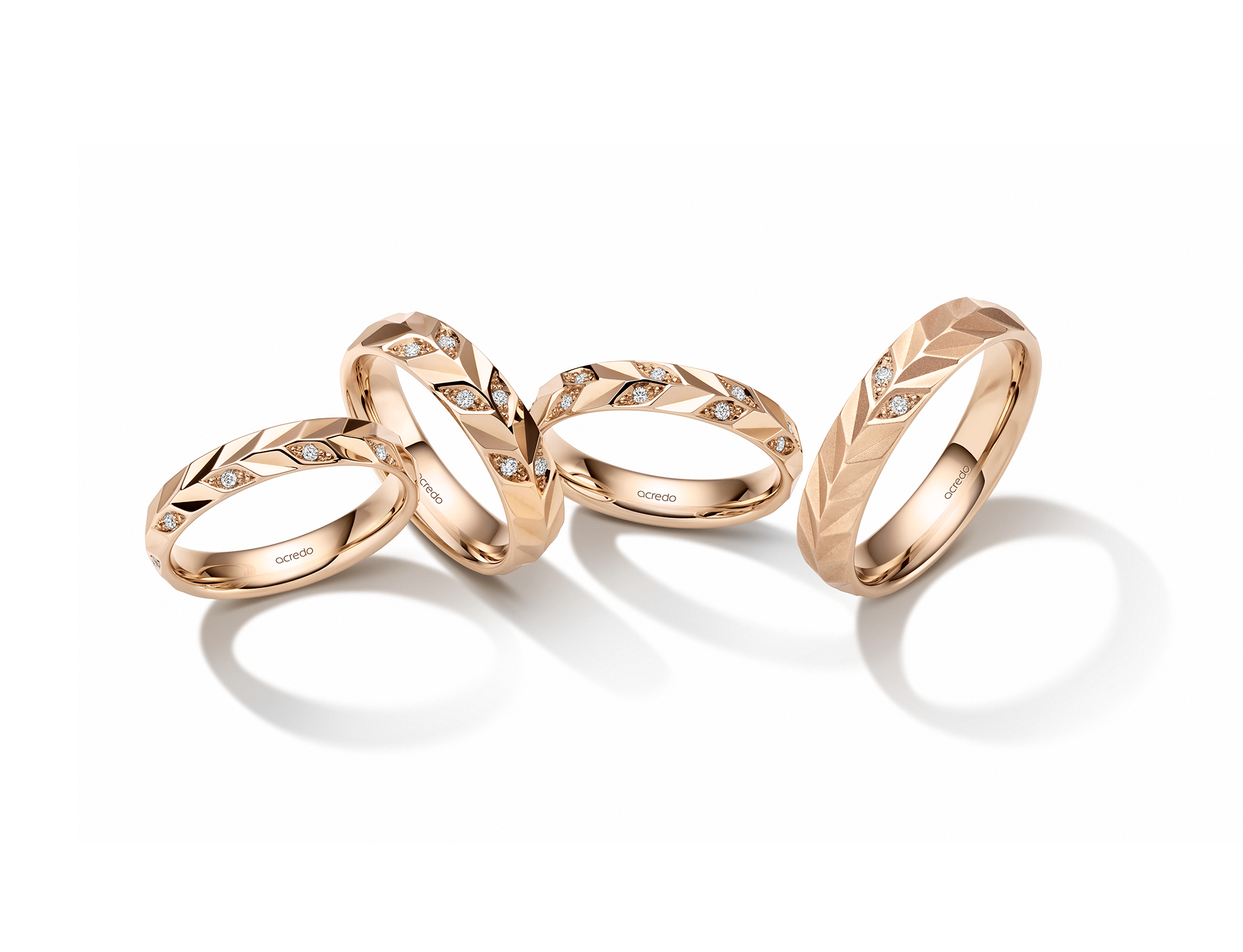 Morning Glow Wedding rings